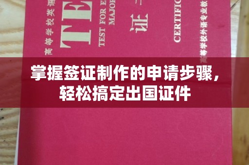 洪江掌握签证制作的申请步骤，轻松搞定出国证件